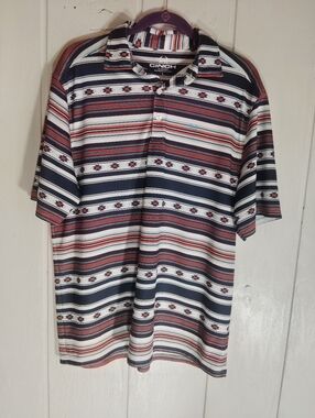 LIKE NEW!! Cinch ArenaFlex  Aztec Stripe Polo. Size L